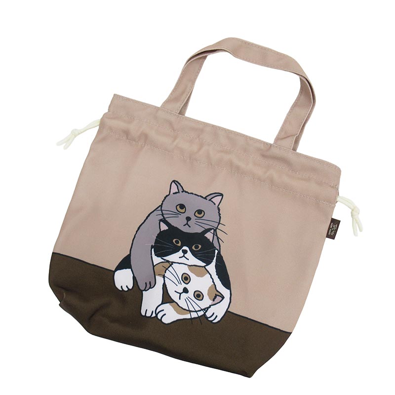 タルティーヌ 巾着トートバッグ/ピンク